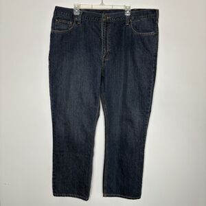 Carhartt Holter Jeans Men's 42X30 Blue Denim Relaxed Fit Straight Work Pants EUC